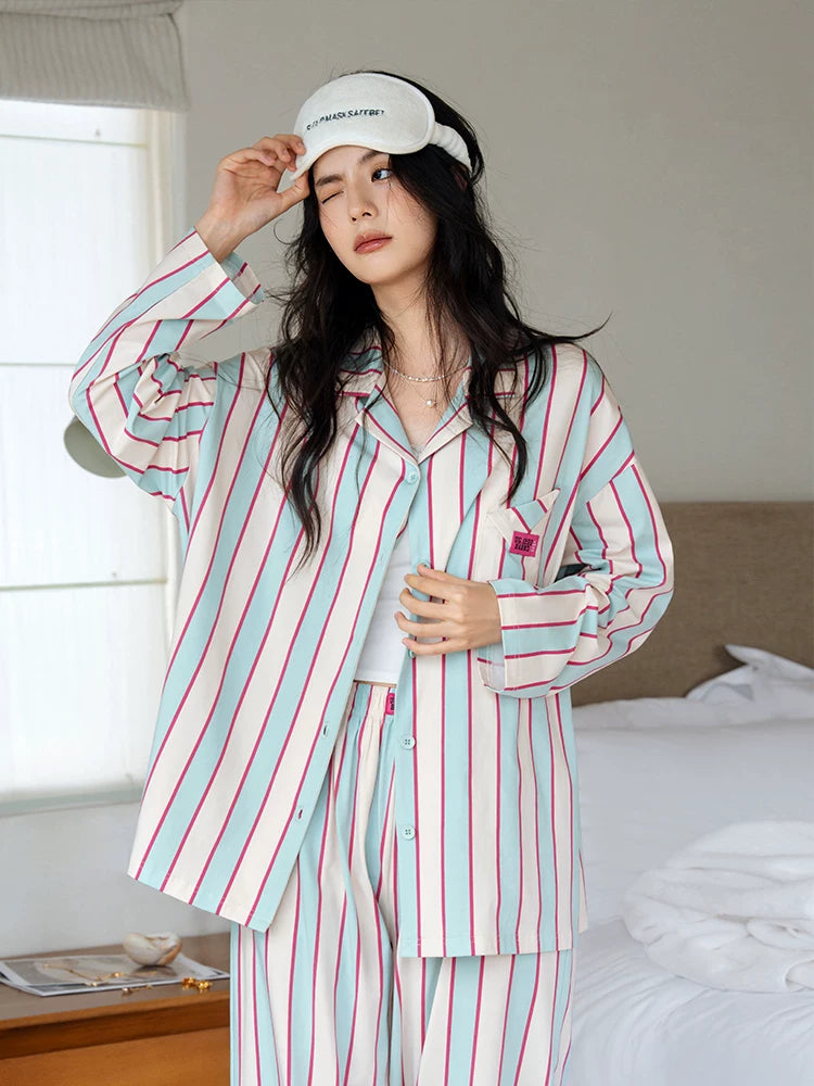 YUENEI Dopamine Striped Modal Soft Pajamas