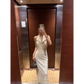 NEVA HU Halter Collar Backless Dress