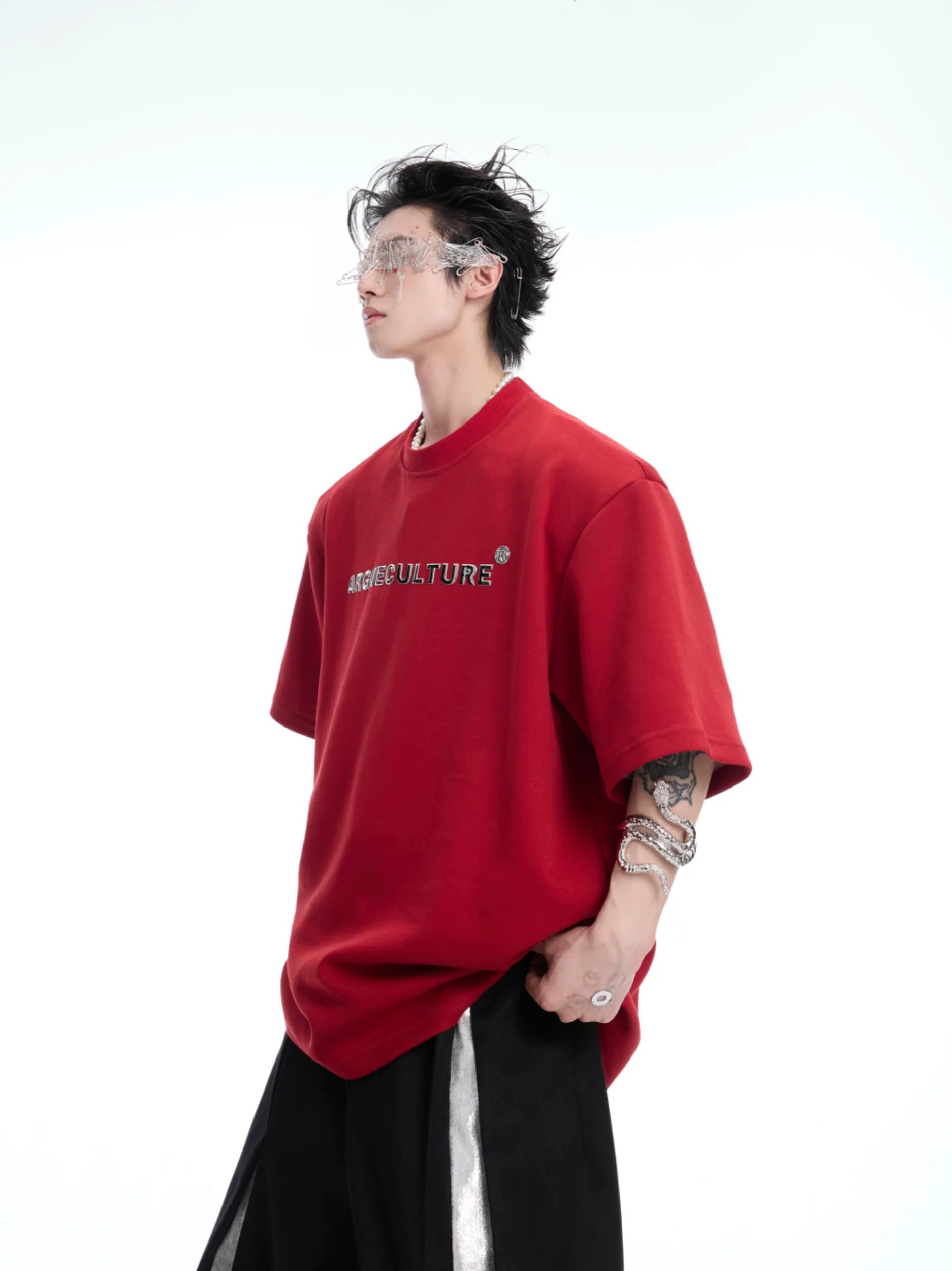 ArguECulturE Rivet Spine Embroidery Loose Tee