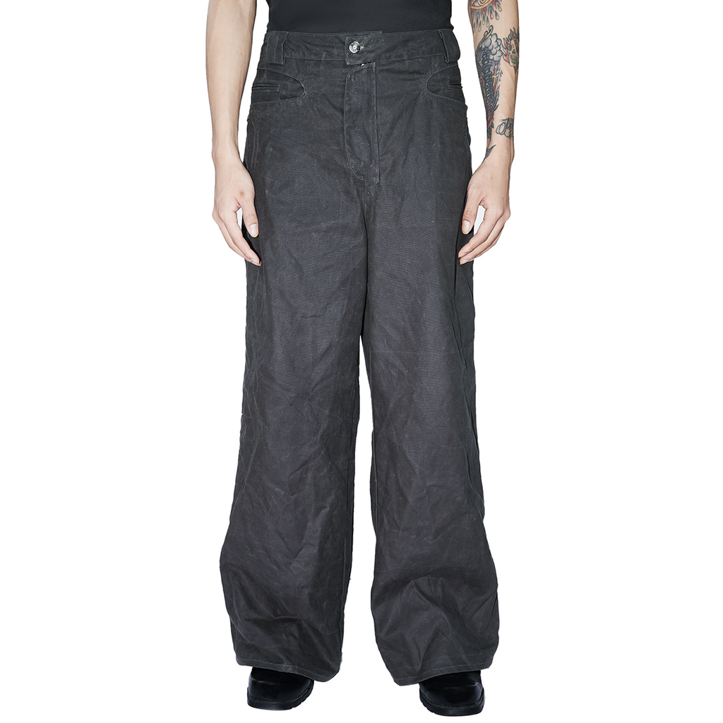 ETHEREAL PRODUCTION Oil Wax Retro Canvas Loose Casual Overalls