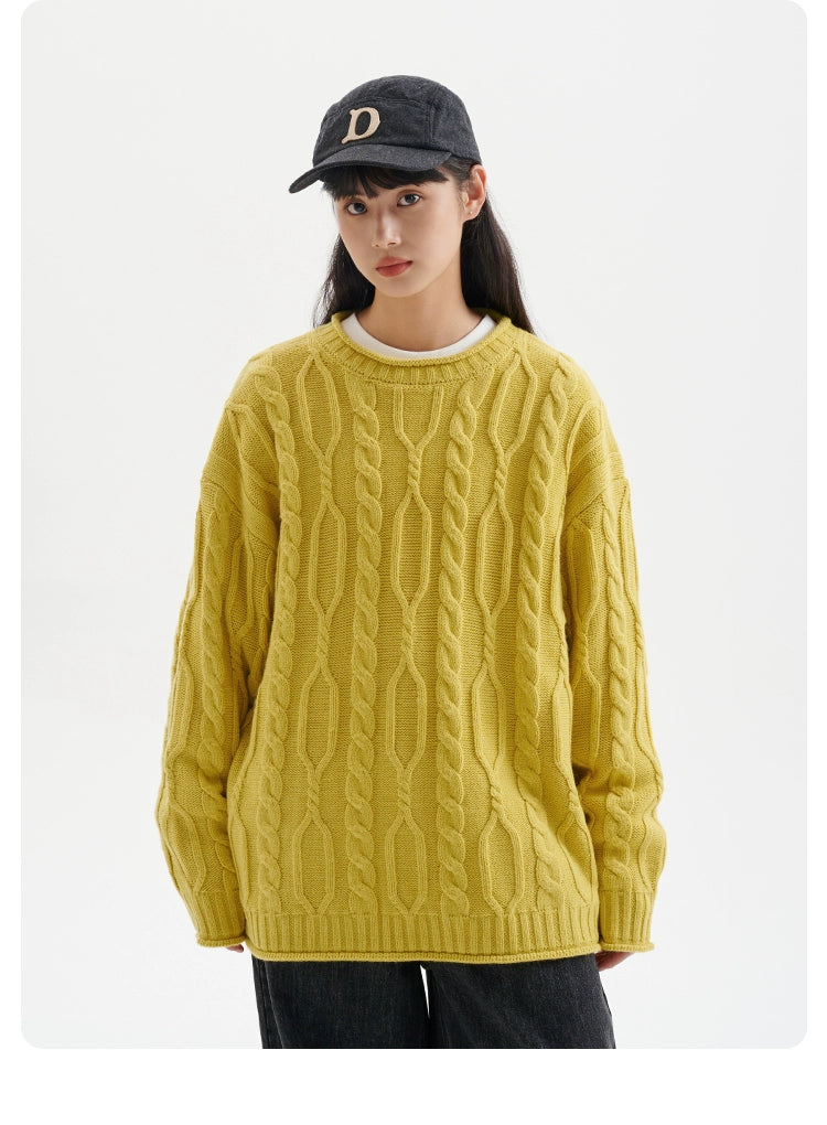 BUTTBILL 15% wool knitted 700G twisted woven sweater