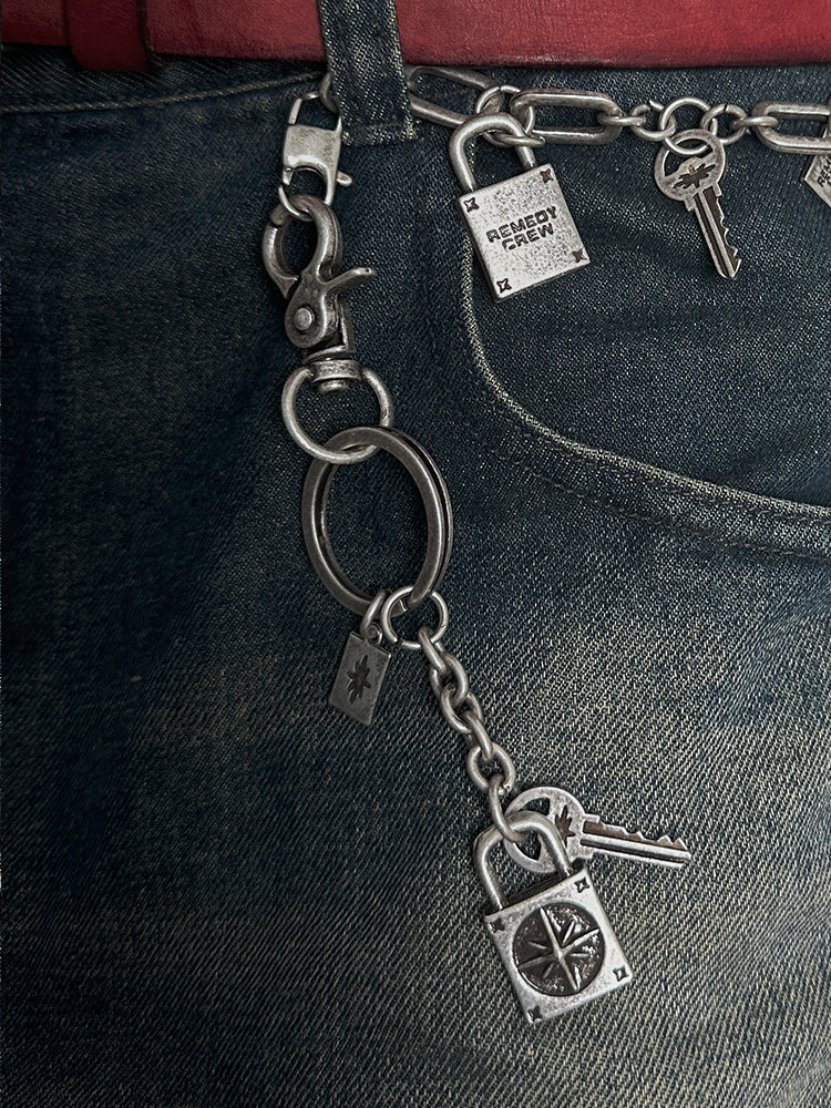 Remedy pendant lock key ring keychain