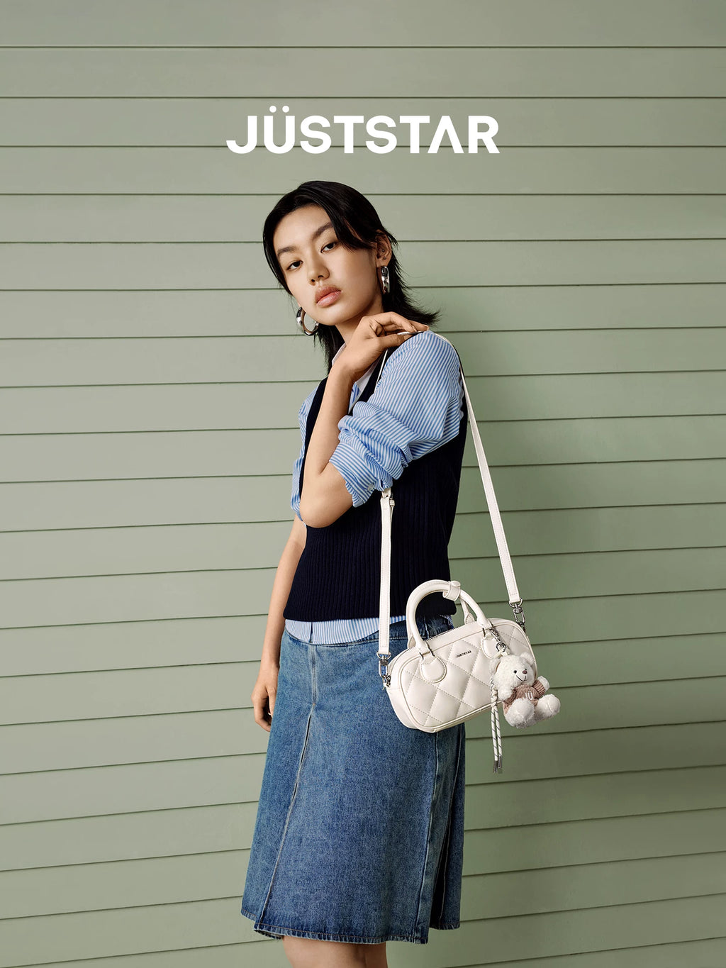 JUST STAR Delicate Diamond Shoulder Messenger Bag