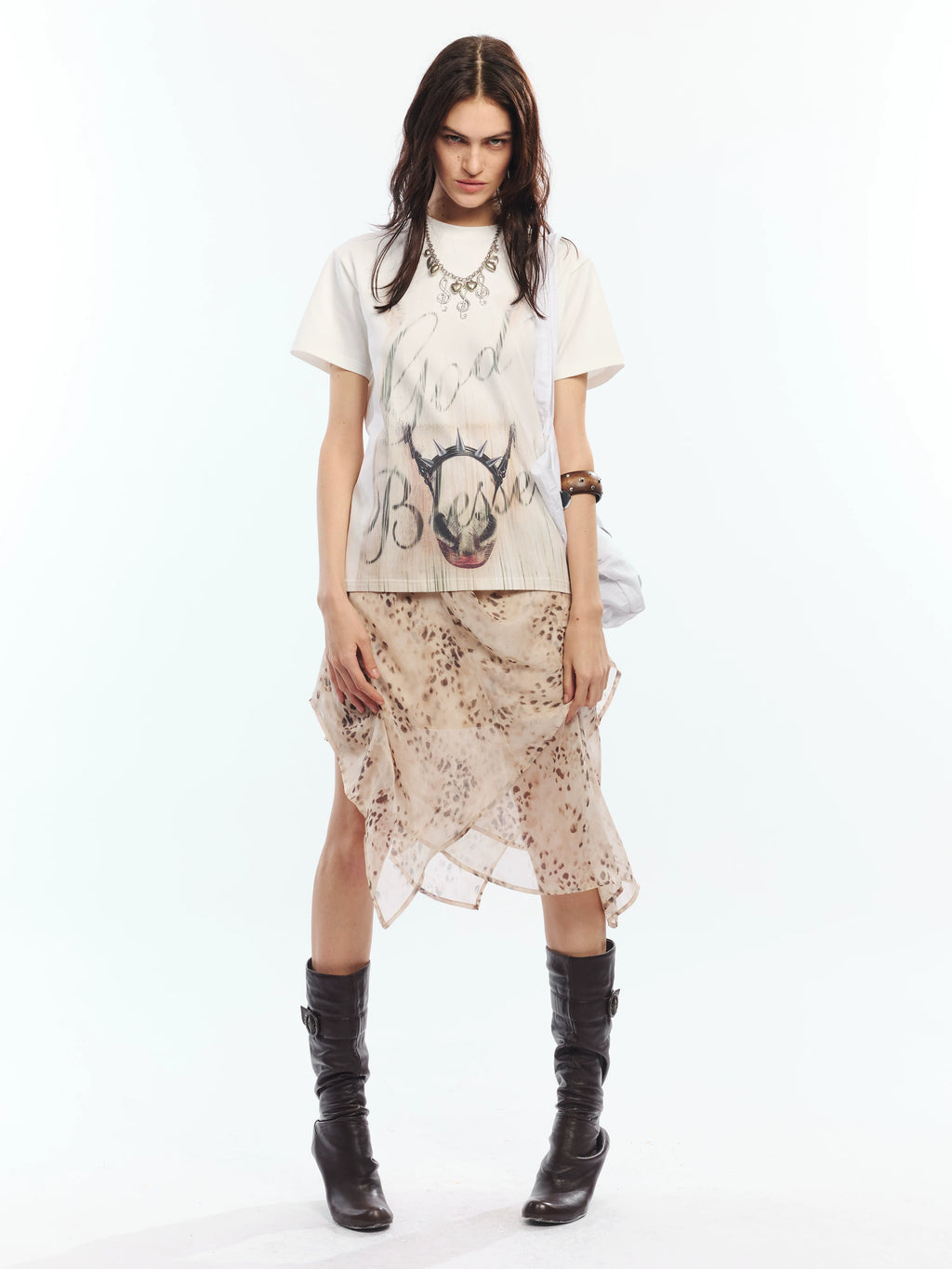 2th Desire Crew Neck Shoulder Casual Tee