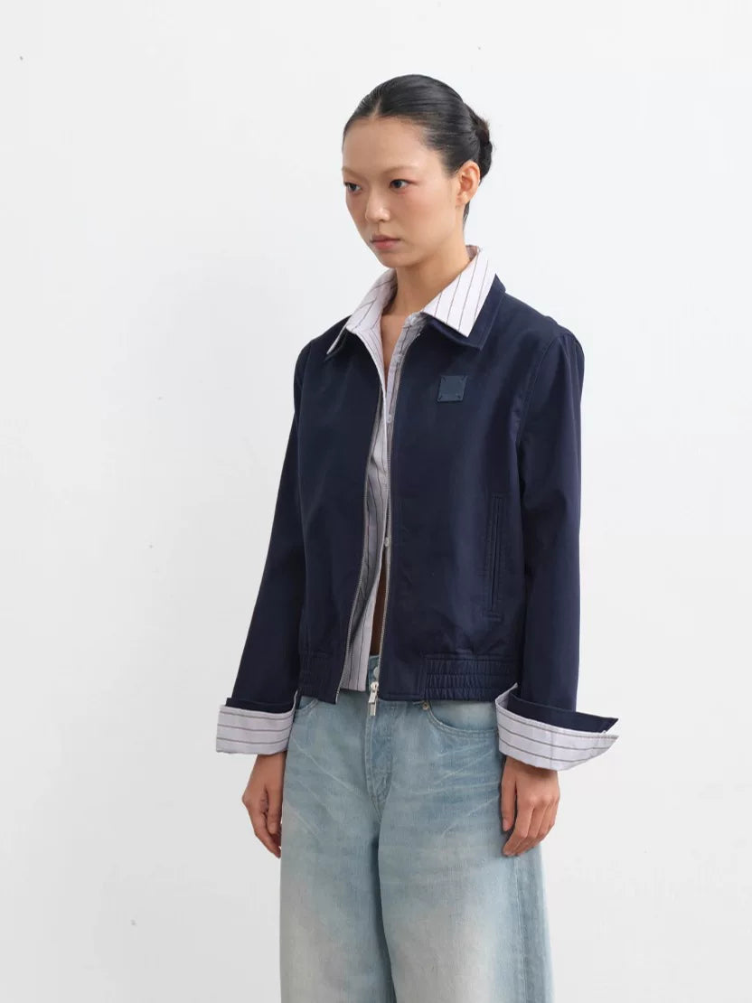 LINY LIBERTY Fake Two-piece Lapel Loose Short Coat