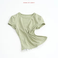 LINY LIBERTY Simple Front Shoulder Slim Tee