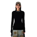 0123Start Front Shoulder Slim Embroidery Slim Long Sleeves