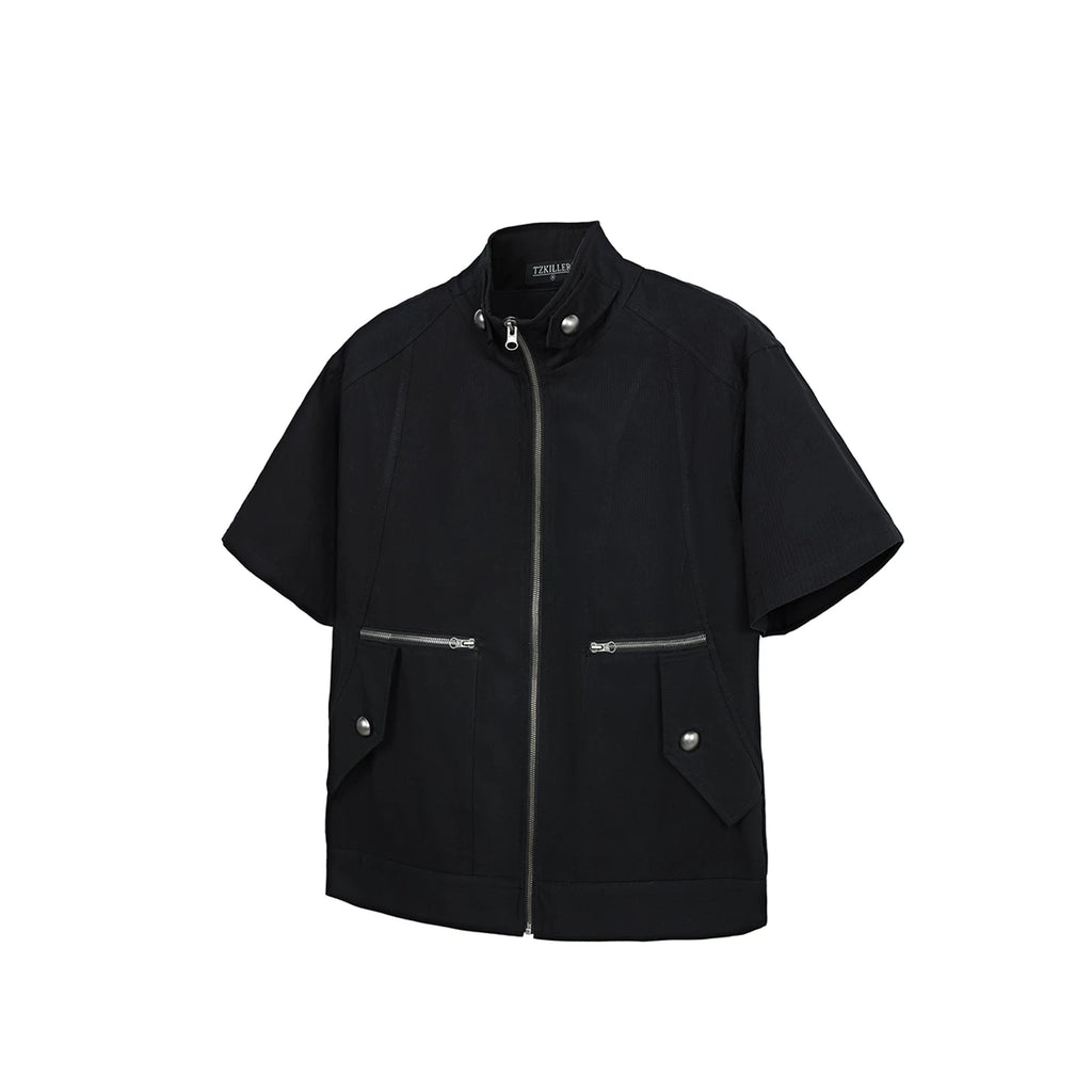 TZ Killer Zip Loose Versatile Short Sleeve Shirt