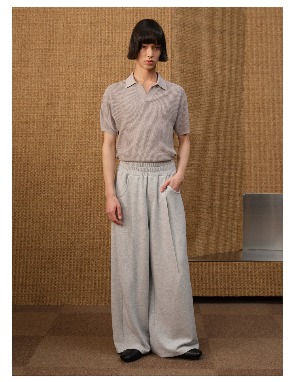 JCAESAR Soft Waxy Soft Straight Loose Sweatpants