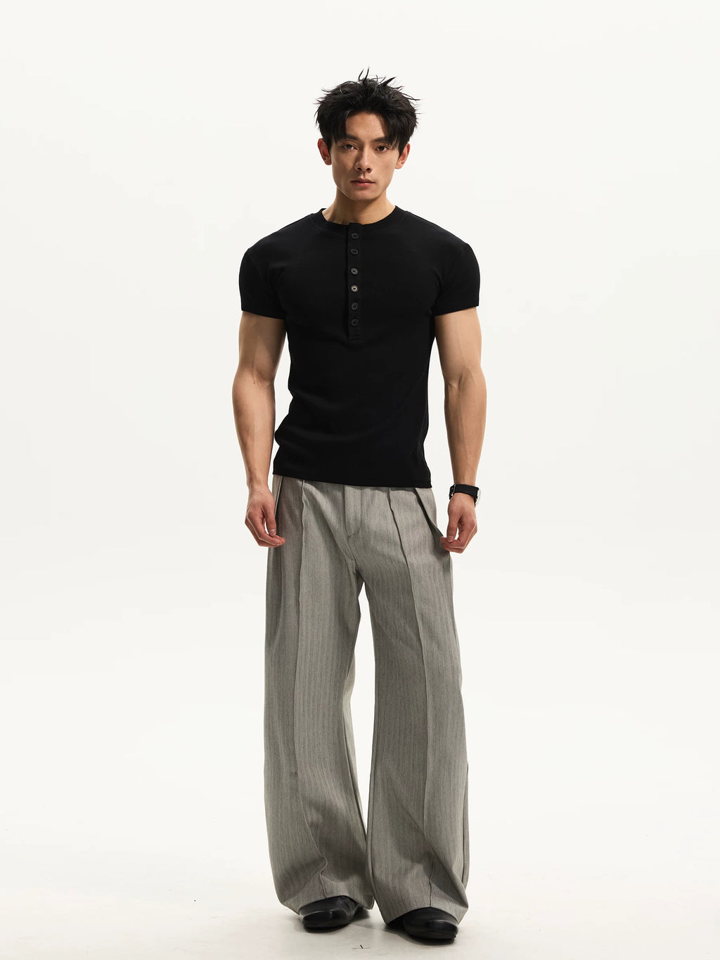 DAY NY Henry Collar Shoulder Casual Tee