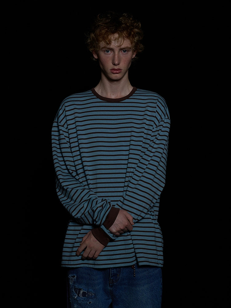 PARTIMENTO Korean Version Trendy Versatile Classic Striped Long Sleeves