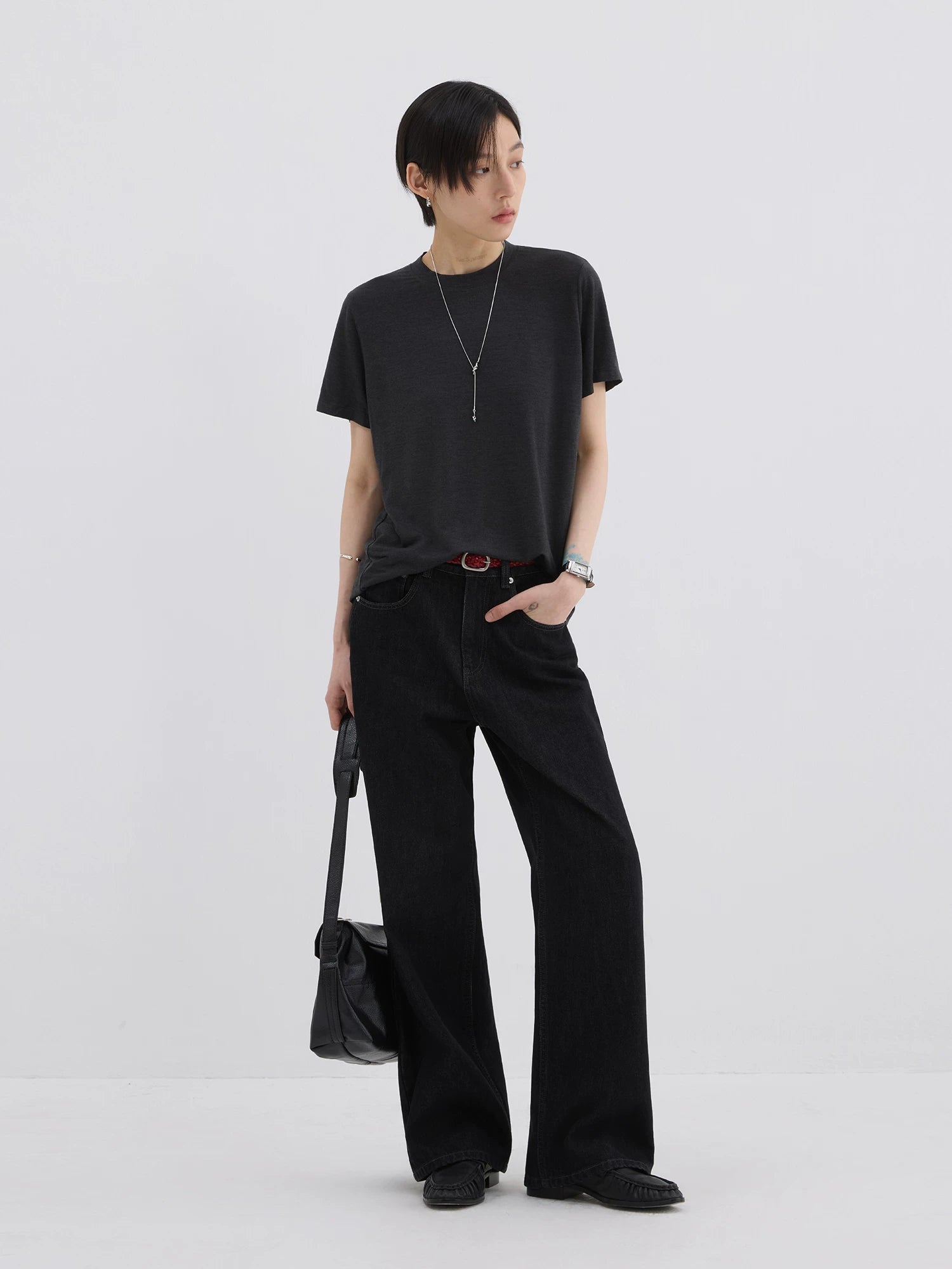 Sameuoo Trendy Front Shoulder Casual Tee