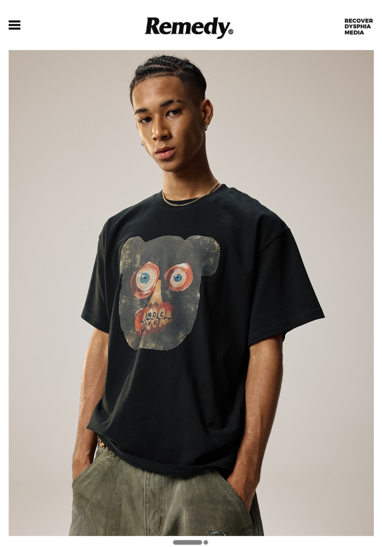 Remedy Emoji Bear Head Loose Tee