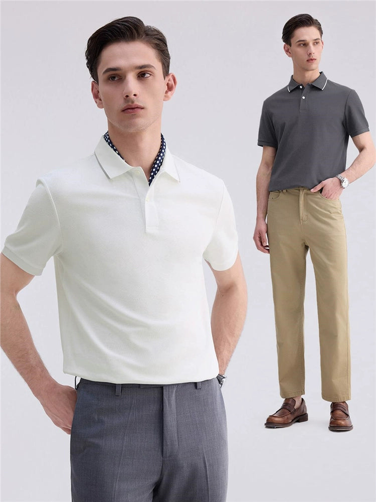Giordano Cool Antibacterial Contrasting Lapel Tee