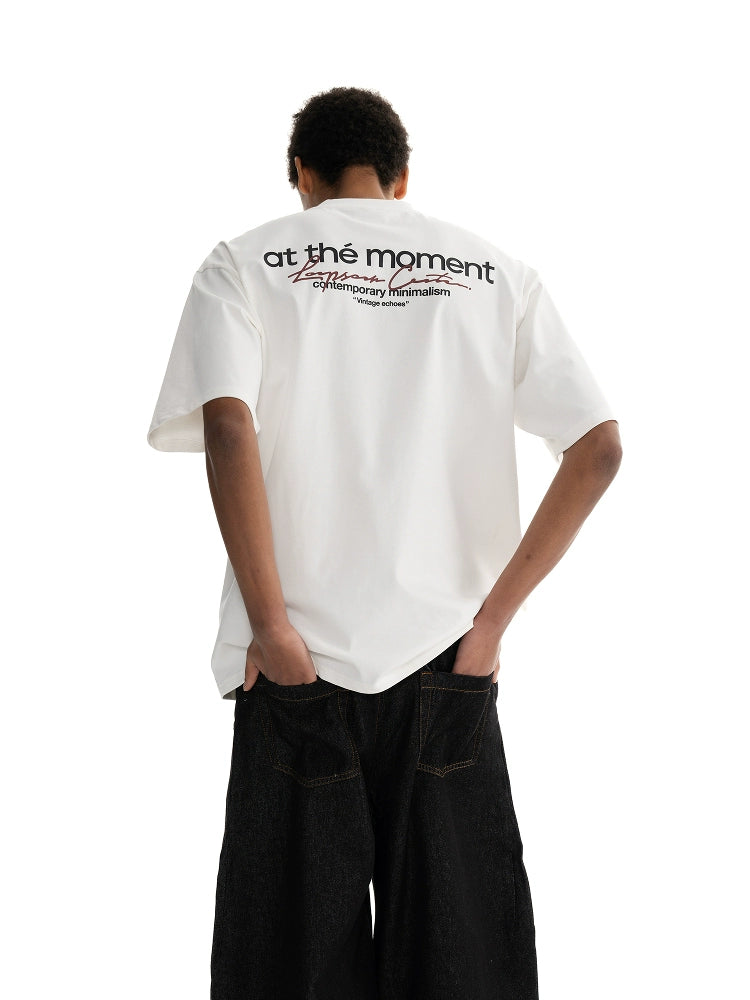 Loopsoon Back Printed Logo Casual Loose Tee