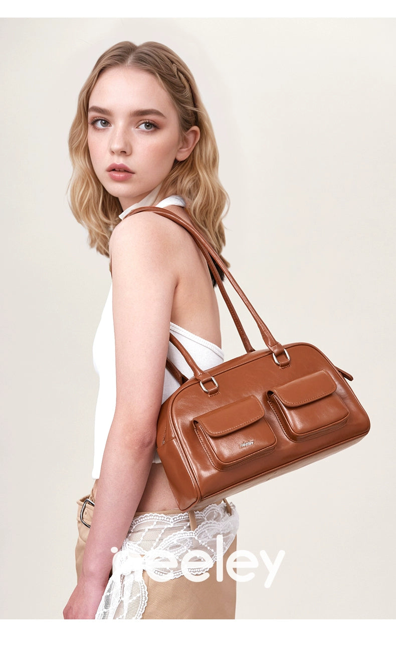 Neeley Leather Boston Bag Shoulder Underarm Bag