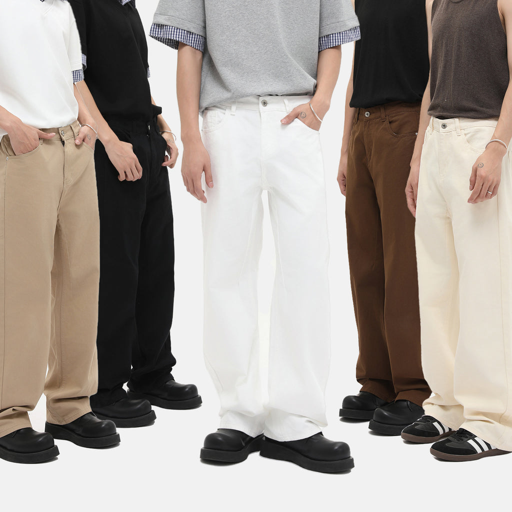 MTLCLOTHES Simple Casual Versatile Loose Washed Jeans