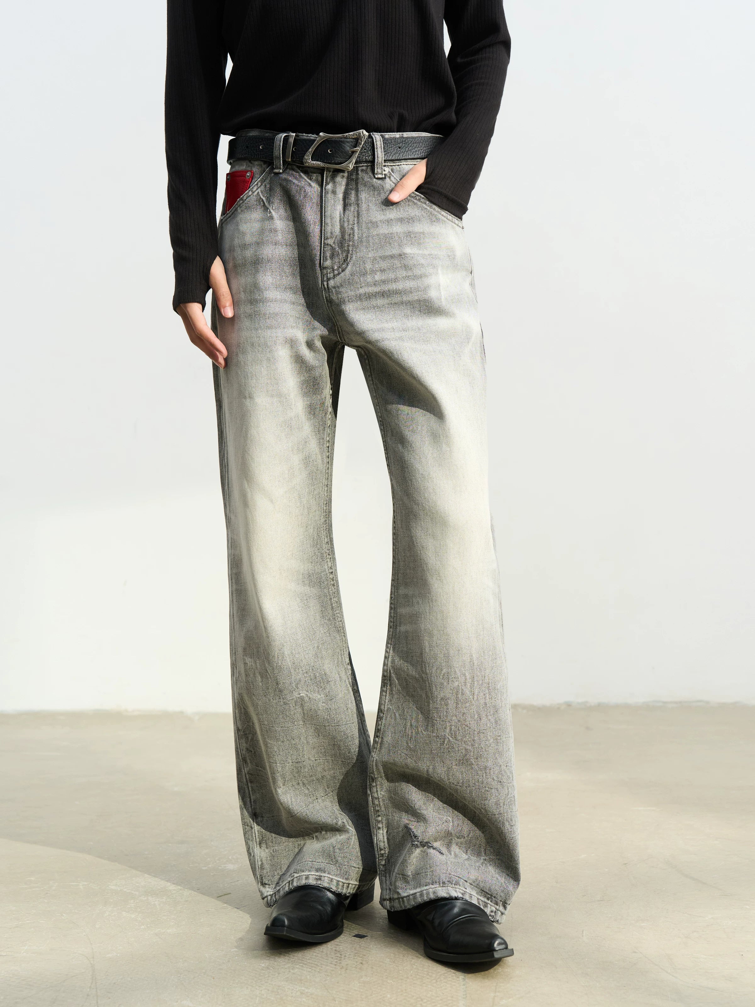 SOUTHFISH Color Matching Micro-straight Jeans