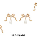 SUMIYAKI Exquisite Bow Pearl Earrings