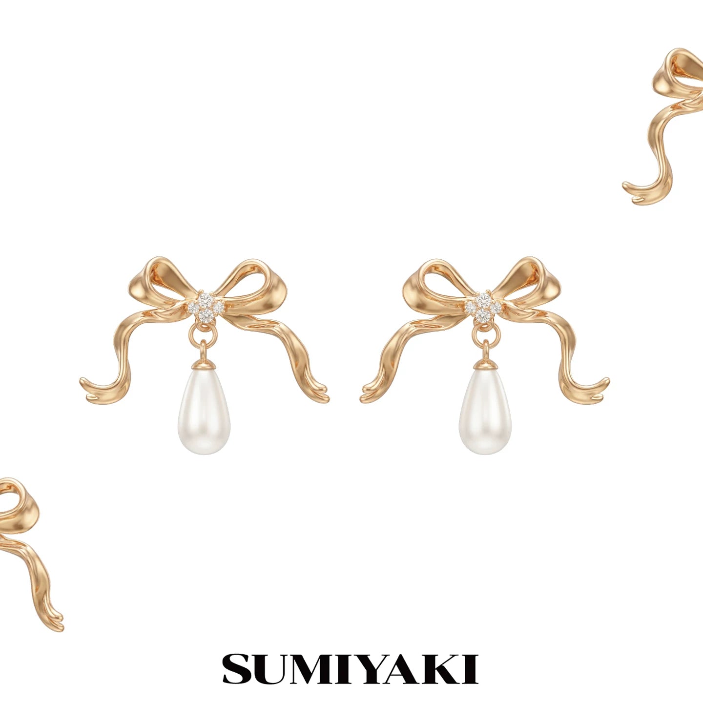 SUMIYAKI Exquisite Bow Pearl Earrings