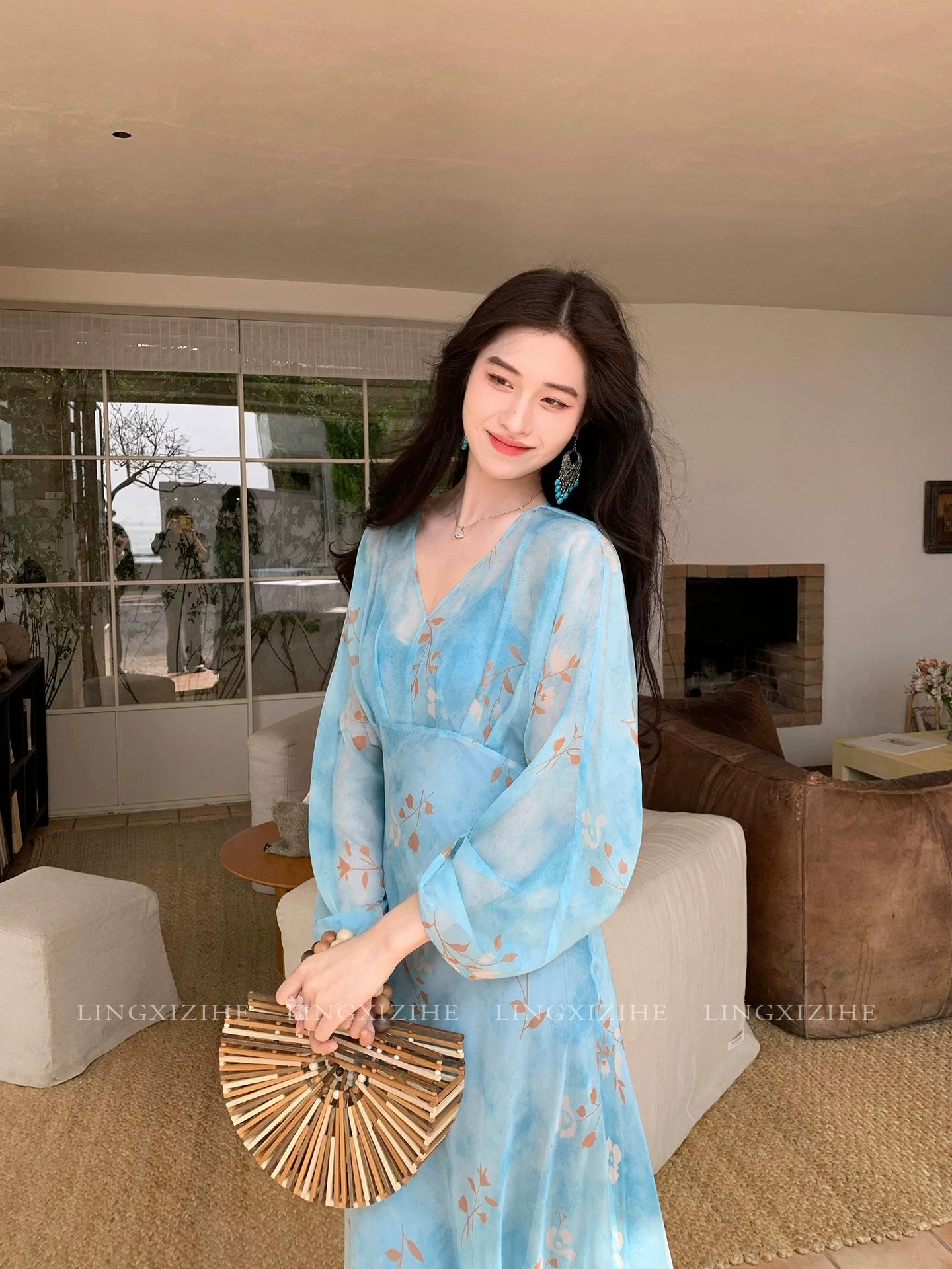 ZIHE Floral Waist Dress
