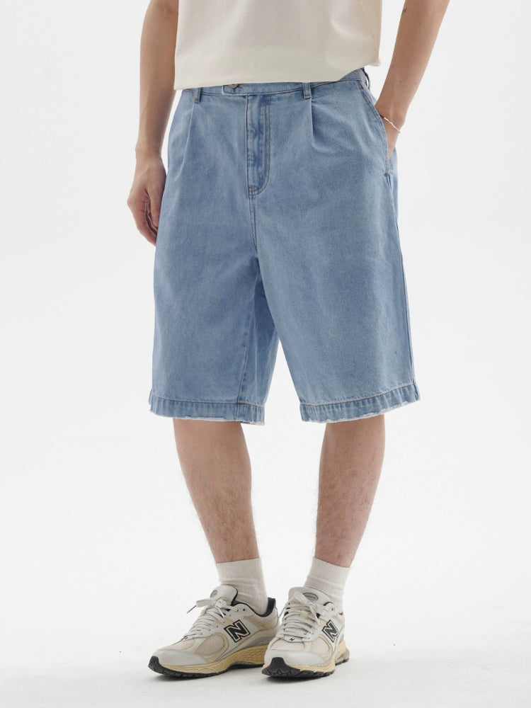 BUTTBILL Japanese Casual Denim Cropped Shorts