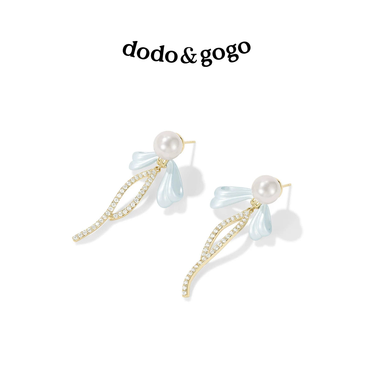 DODOGOGO Bow Pearl Fringed Earrings