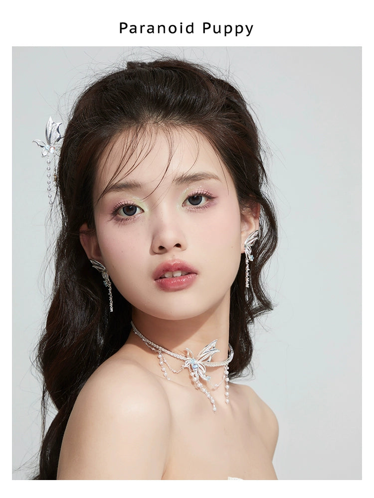 ParanoidP Super Fairy Butterfly Pearl Temperament Necklace