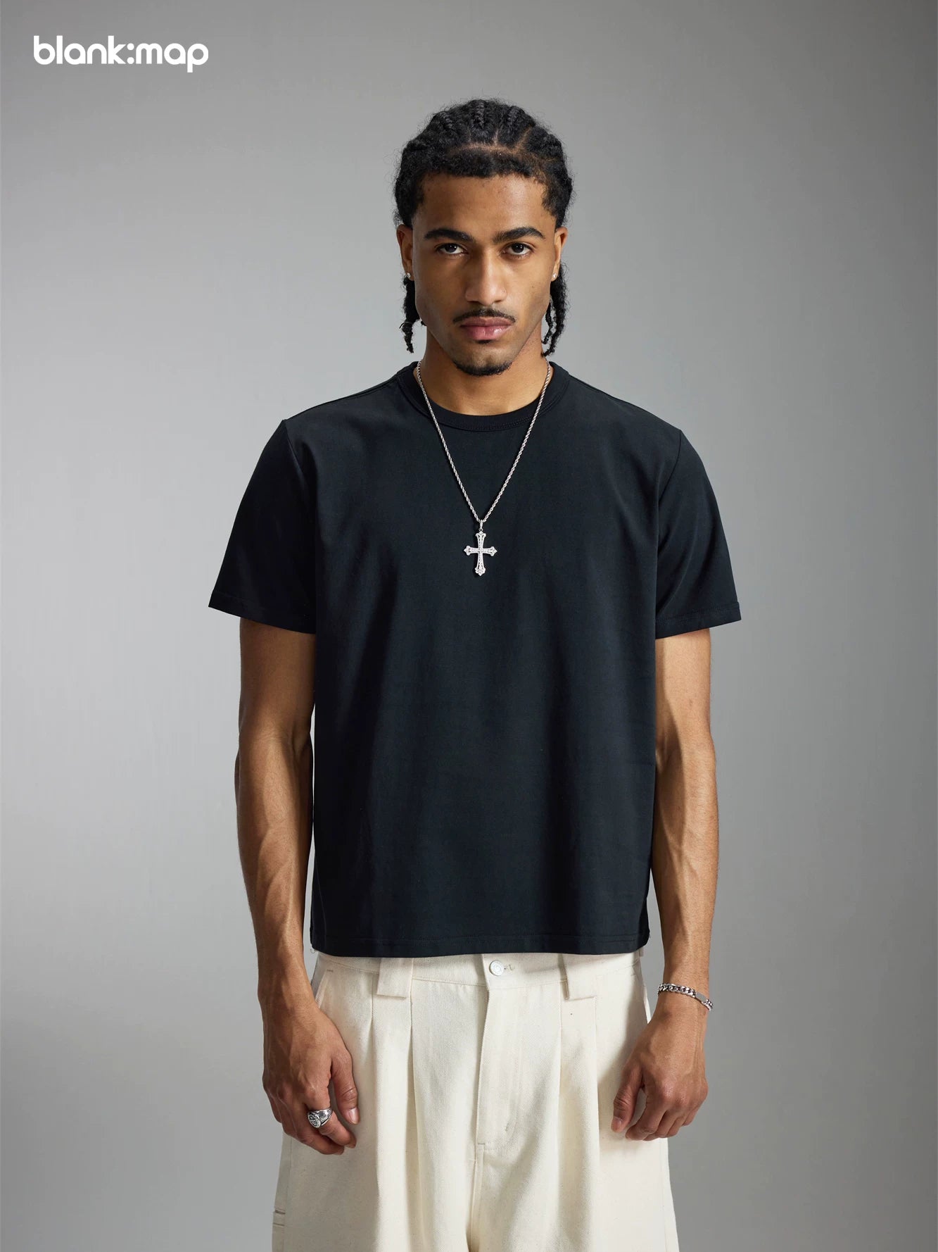 Blank Map Short Front Shoulder Slim Tee