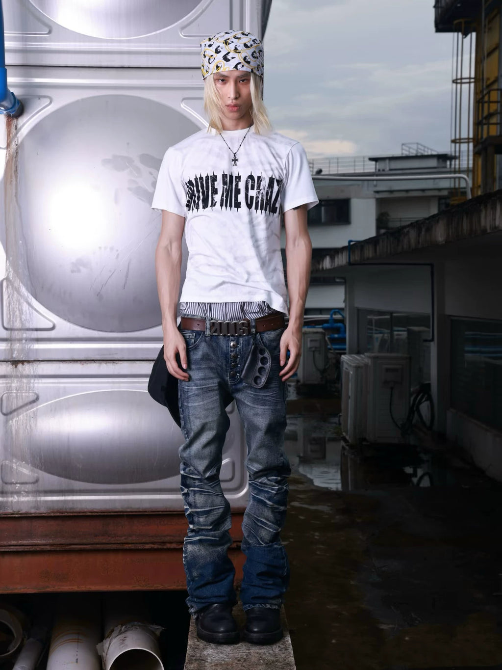 NoEmosen Retro Ripped Three-dimensional Cat Whisker Jeans