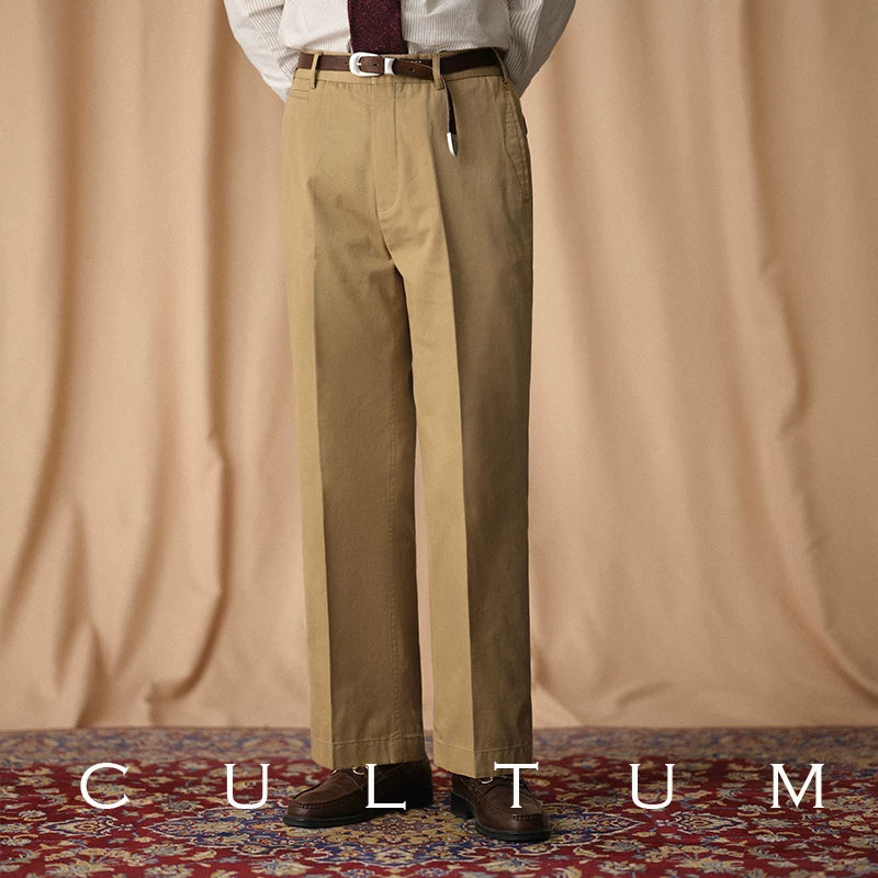 CULTUM High-waisted Pleated Casual Light Trousers