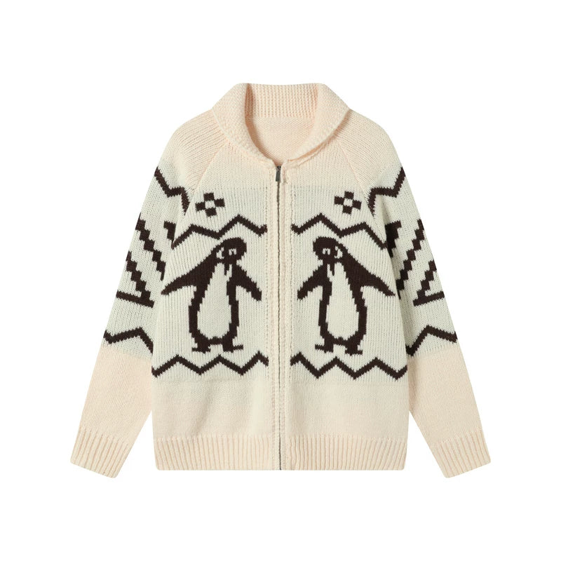 TGNS Contrasting Sweater Cardigan Jacket