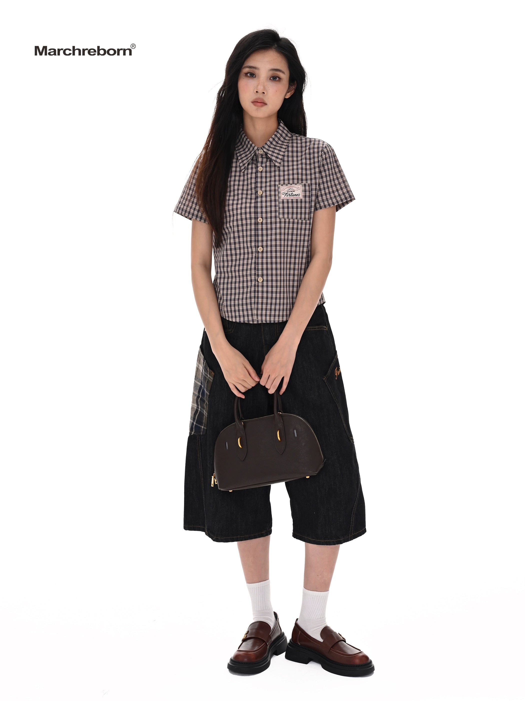 March Vintage Plaid Short Sleeve Shirt