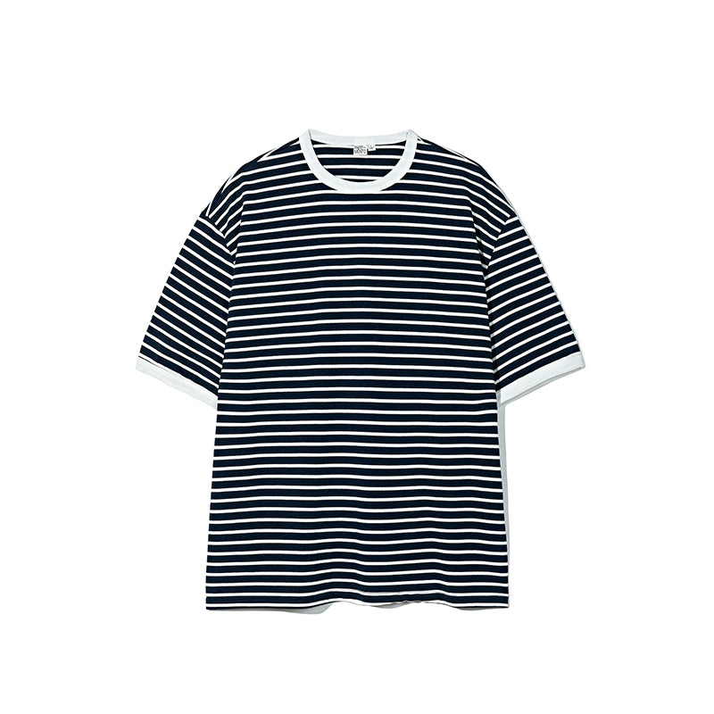 PARTIMENTO Striped Crew Neck Tee
