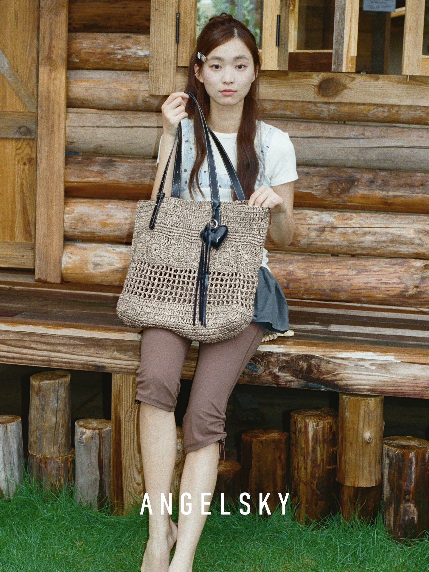 ANGELSKY Holiday Wind Large Capacity Woven Bag