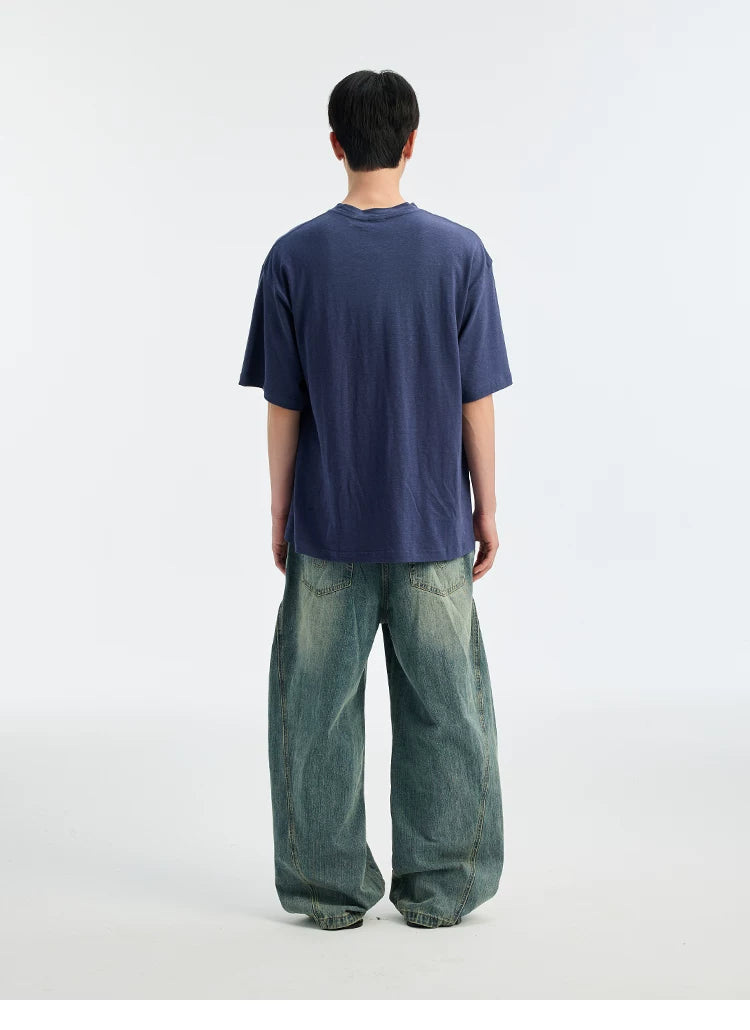 BUTTBILL Vintage Loose Crew Neck Breathable Tee