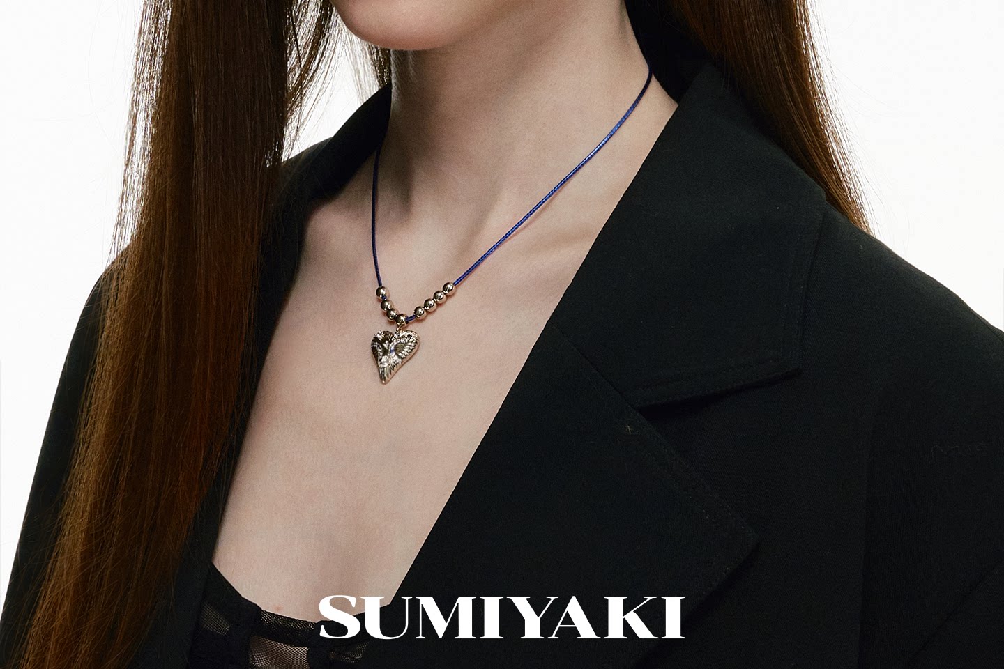 SUMIYAKI Brushed Colored Diamond Love Necklace
