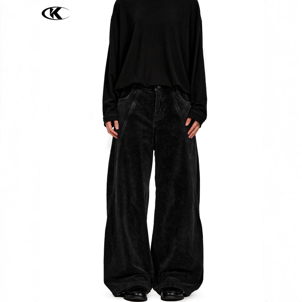 11KN corduroy straight-leg pure cotton washed pants