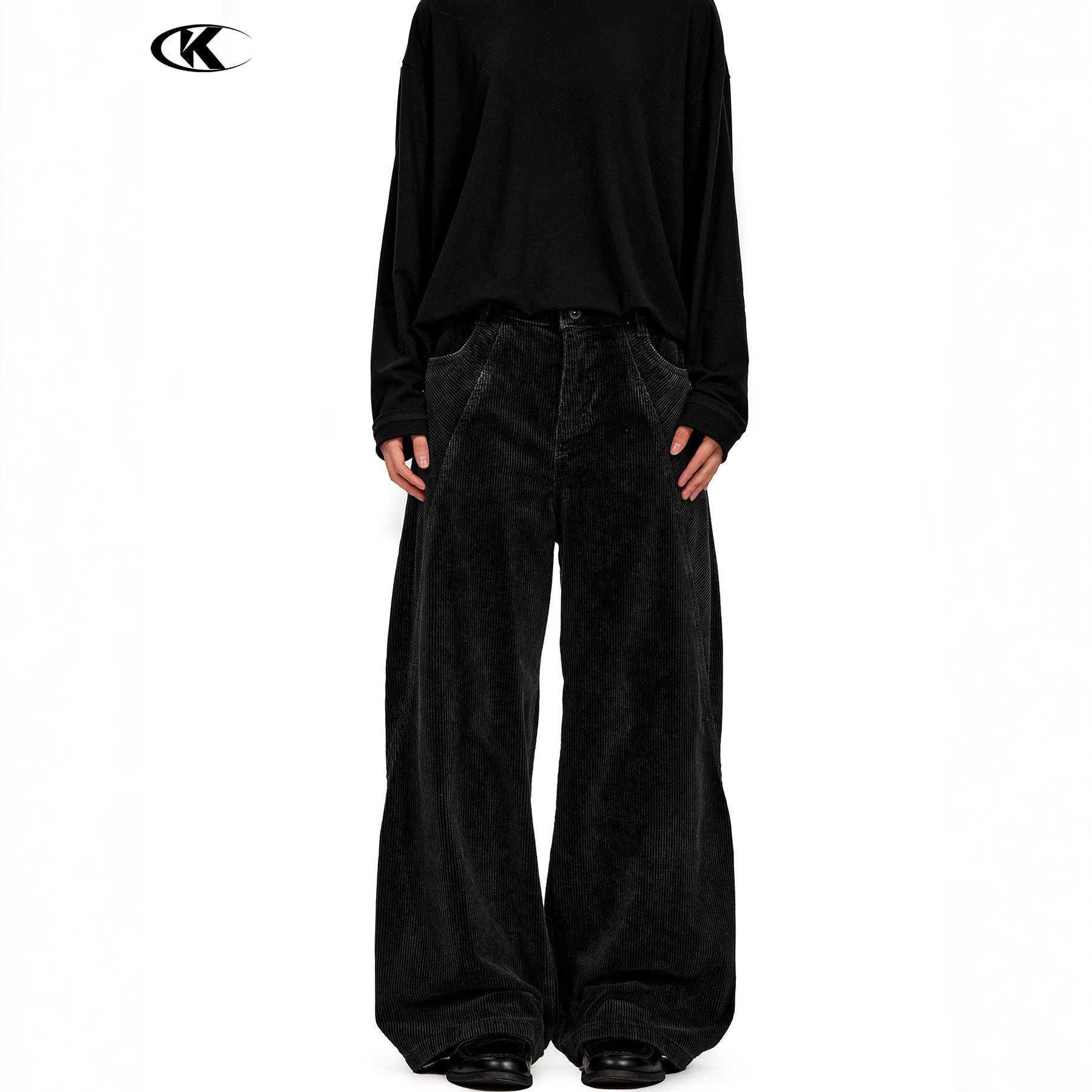 11KN corduroy straight-leg pure cotton washed pants