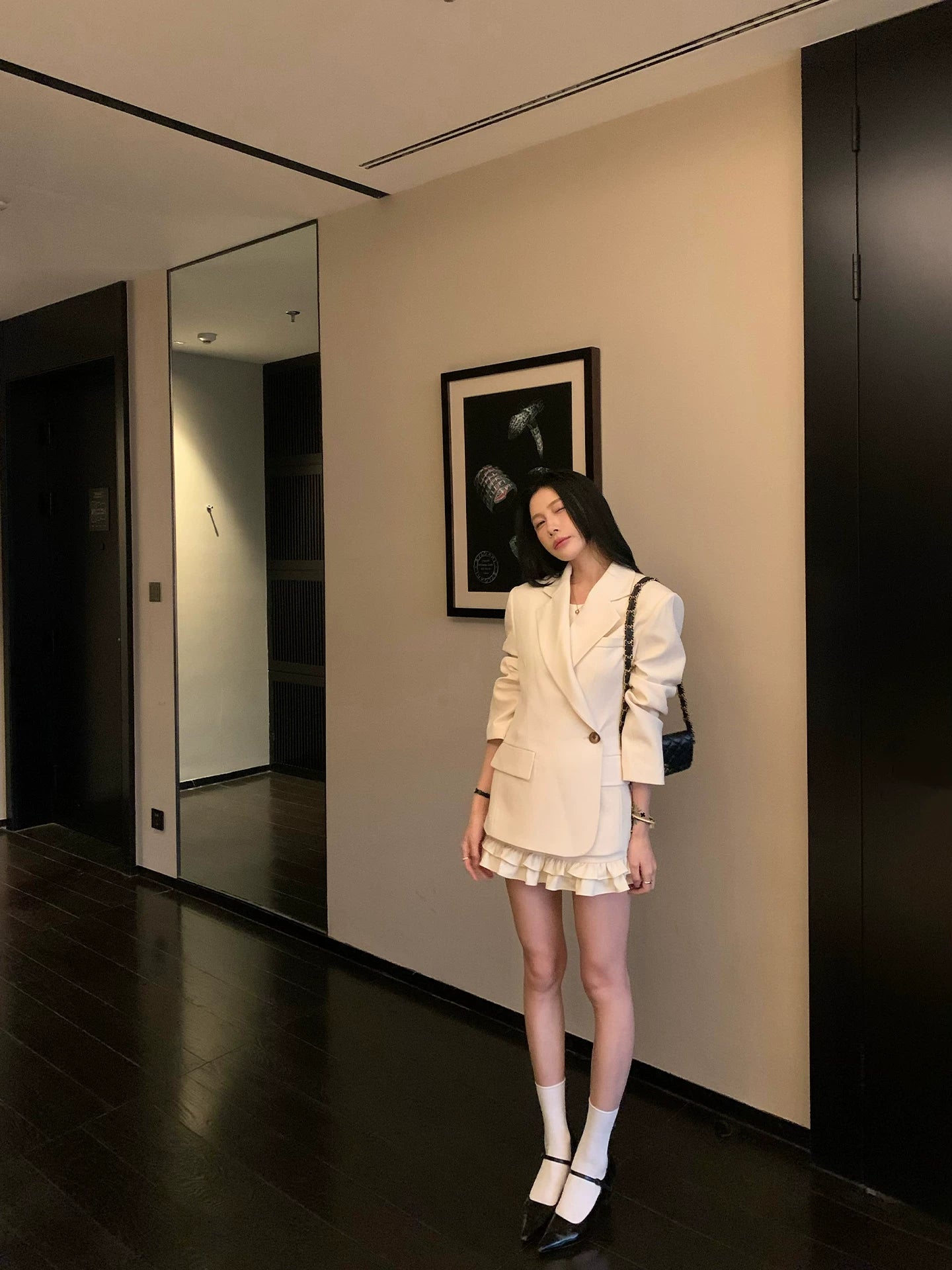 YOUNG KYLIN Temperament Blazer Short Skirt Suit