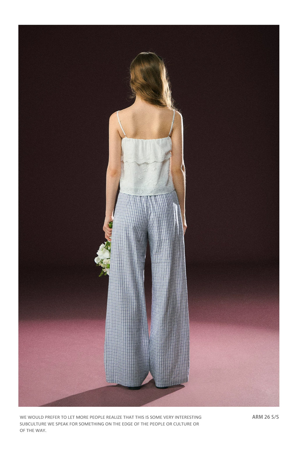Ariseism Plaid Wide Leg Versatile Casual Pants