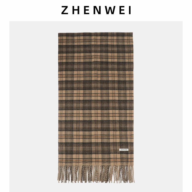 ZHENWEI Thickened Reversible Thermal Scarf Shawl