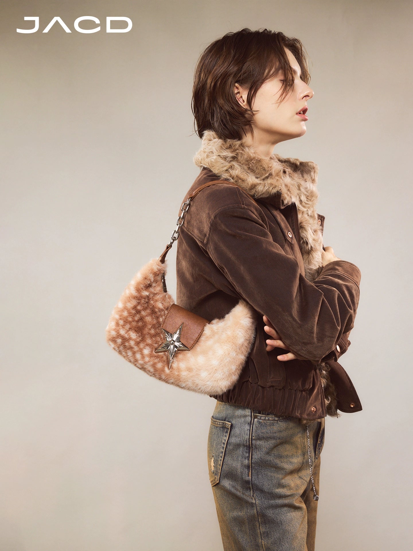 JACD Plush Shoulder Crossbody Handbag