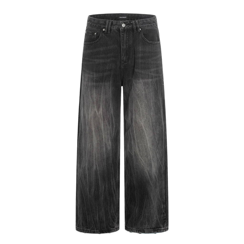 11KN Retro Straight Loose and Versatile Wide Leg Jeans