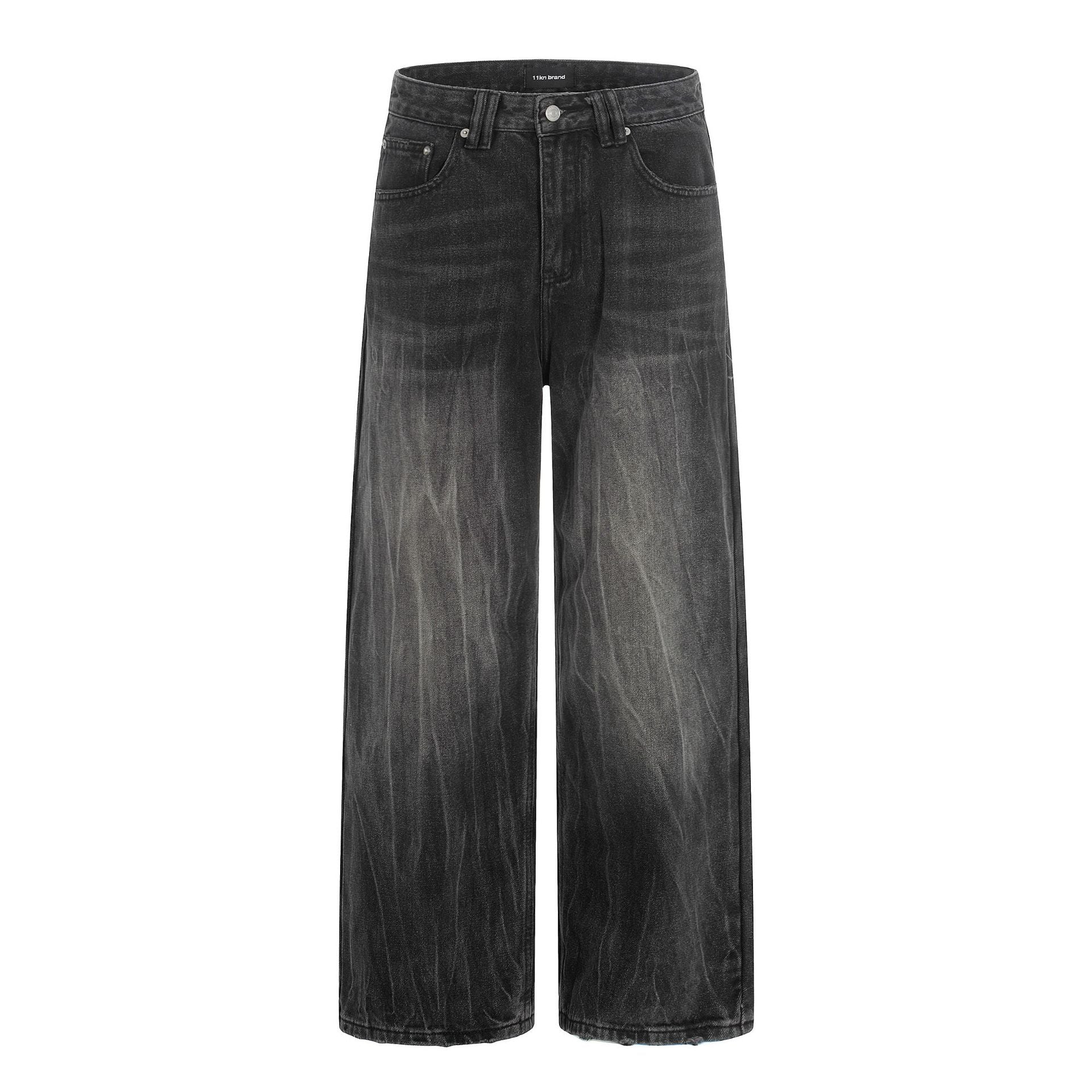 11KN Retro Straight Loose and Versatile Wide Leg Jeans