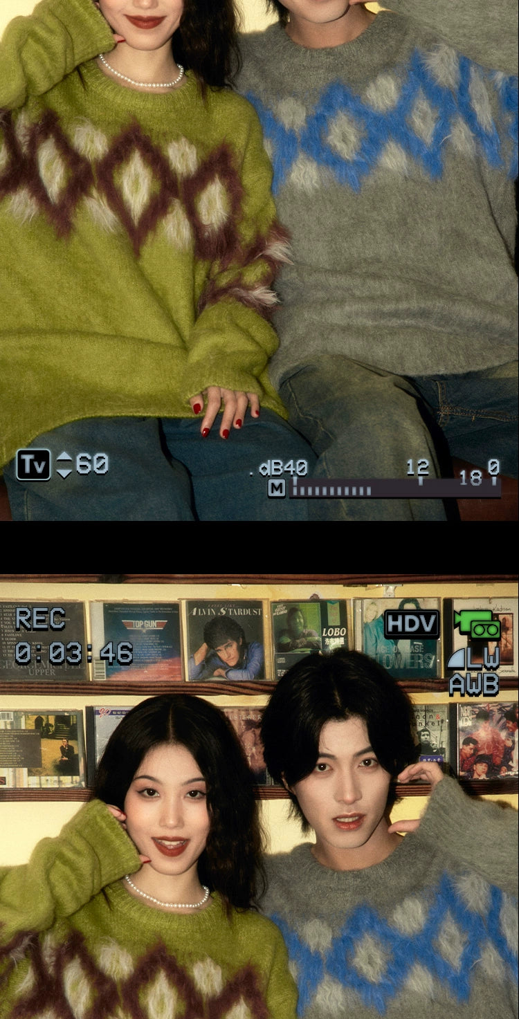 ALOHA Vintage Lazy Rhombus Sweater