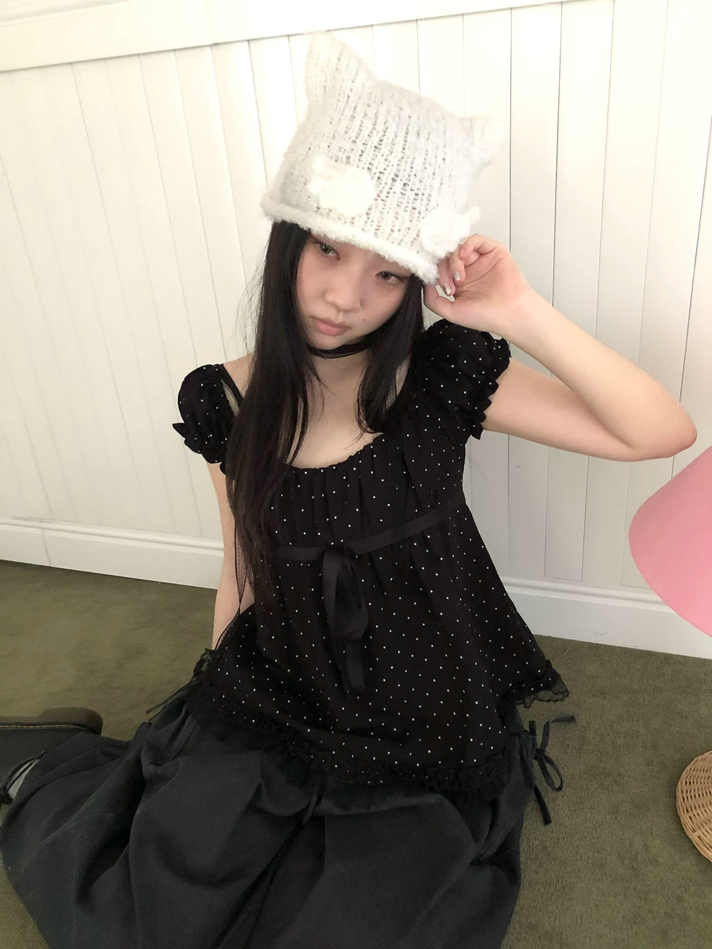 Ang: Project Hand Knitted Wool Cat Ear Hat