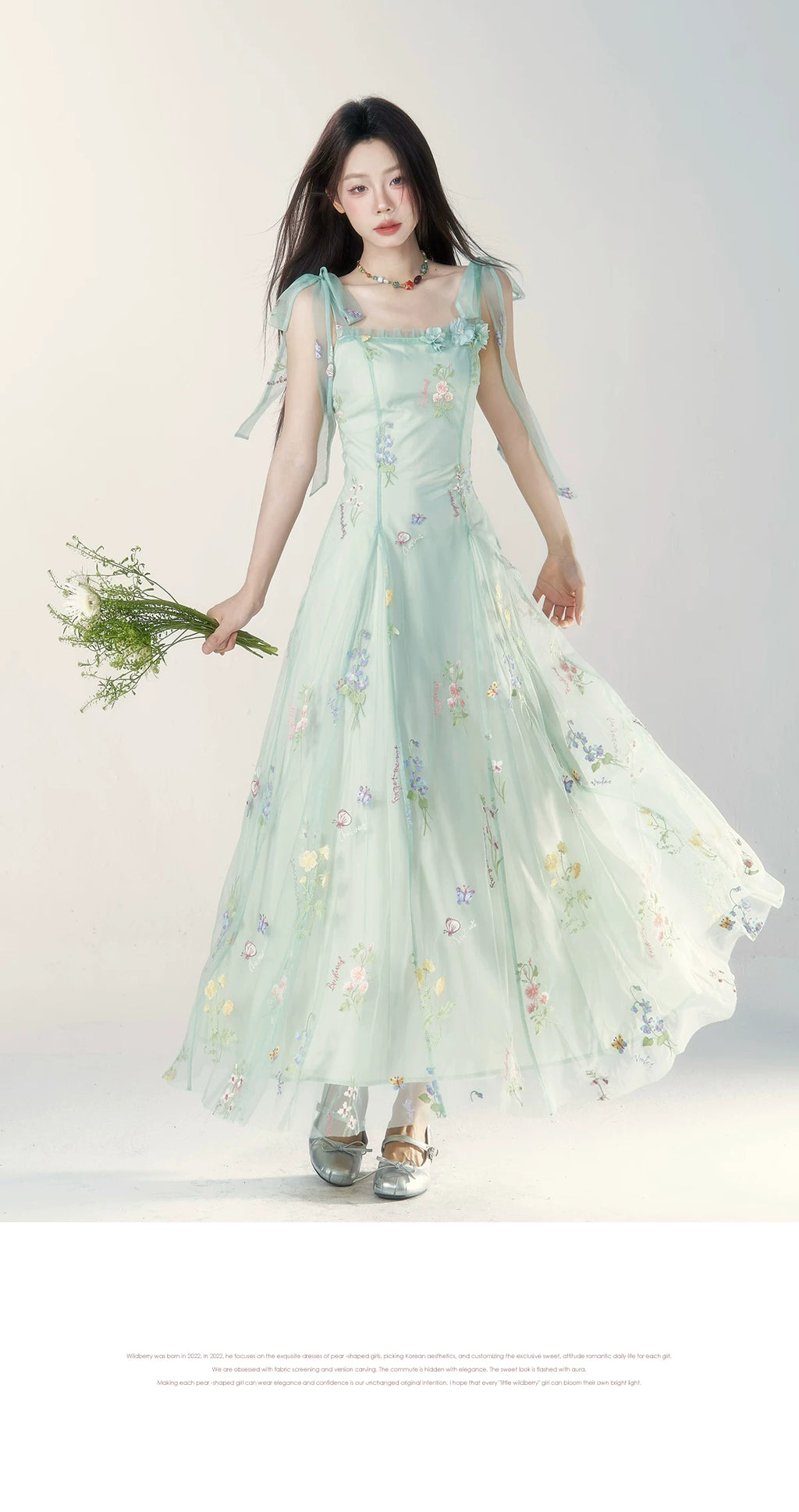 Wildberry Floral Suspender Waist Thin Dress (Clearance)