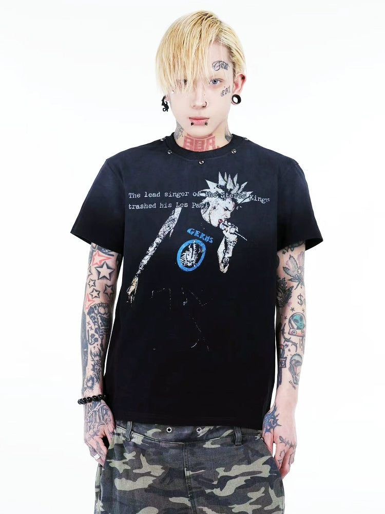 DETW 25ss *"Portrait" Washed Diablo Light Subpunk Rivet Portrait Premium Tee