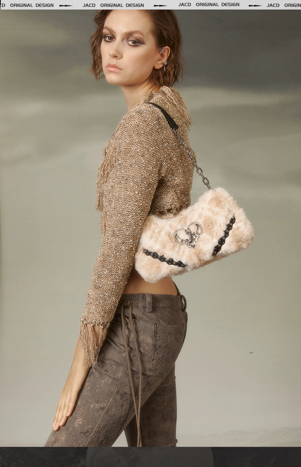 JACD Plush Underarm Chain Messenger Bag